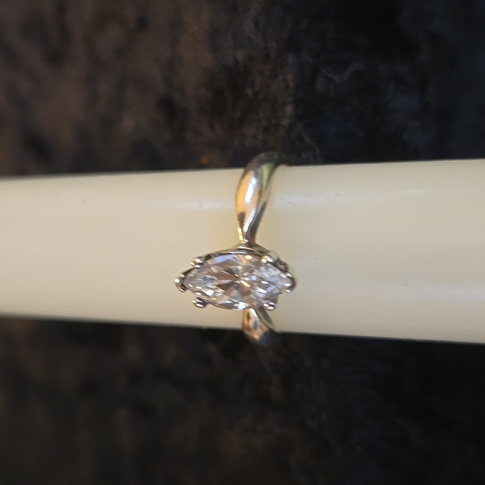 Marquise Solitaire CZ, Sterling Silver, simple Classic Style Ring